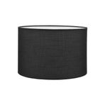 Valerino Siyah Silindir Lambader Şapkası - 30 cm Çaplı Modern Abajur Başlığı, E27 Duy Uyumlu Yedek Kumaş Başlık, Sofistike ve Maskülen Köşe Aydınlatma Aksesuarı (LB816)