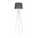 Valerino Tripod Ahşap Lambader - Konik Füme Kumaş Başlıklı Üç Ayaklı Yer Lambası, E27 Duy Beyaz Gövdeli Dekoratif Köşe Aydınlatması, L335 Modern İskandinav Stil Salon Abajuru (7001L)