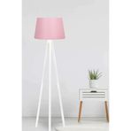 Valerino Tripod Ahşap Lambader - Konik Pembe Kumaş Başlıklı Üç Ayaklı Yer Lambası, E27 Duy Beyaz Gövdeli Dekoratif Köşe Aydınlatması, Pastel ve Modern Stil Çocuk/Genç Odası ve Salon Abajuru (8024L)