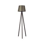 Valerino Tripod Ahşap Lambader - Konik Yeşil Kumaş Başlıklı Üç Ayaklı Yer Lambası, E27 Duy Kahverengi Gövdeli Dekoratif Köşe Aydınlatması, L329 Doğal ve Rustik Stil Salon Abajuru (7023L)