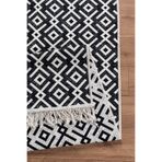 Valery Home Arya Vl Çift Taraflı,katlanabilir,yıkanabilir,yüksek Kalite Pamuk Salon,oturma Odası,balkon Kilim 100 x 300 Krem-Antrasit2