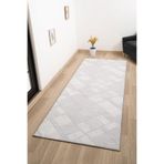 Valery Home Lowell Koleksiyonu Yıkanabilir Kesme Kaymaz Taban Salon Oturma Odası Mutfak Antre Koridor Halısı B01011 Gri 120 X 350