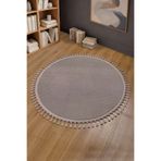 Valery Home Merinos Rölyef Joy Daire Vizon Kaymaz Taban Kesme Halı Pon Pon