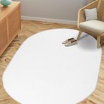 Valery Home Oval Comfort Puffy Overloklu Peluş Beyaz 150x300 cm Yolluk