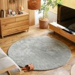 Valery Home Peluş Post Daire Halı Gri - 120 x 120 cm