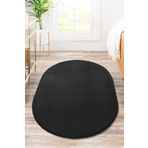Valery Home Vl Comfort Oval Saçaksız Peluş Yıkanabilir Siyah Yolluk