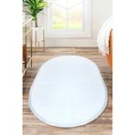 Valery Home Vl Oval Comfort Düz Saçaklı Peluş Halı Beyaz 100 X 450