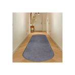 Valery Home Vl Oval Comfort Düz Saçaklı Peluş Yolluk Halı Antrasit Saçak 80 X 150