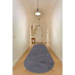 Valery Home Vl Oval Comfort Overloklu Peluş Yolluk Halı Antrasit