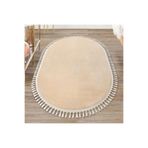 Valery Home Vl Oval Comfort Ponpon Saçaklı Peluş Halı Bej 80 x 600 Saçaklı Oval Bej