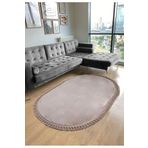Valery Home Vl Oval Comfort Ponpon Saçaklı Peluş Post Halı Kahverengi Halı