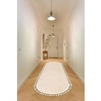 Valery Home Vl Oval Comfort Ponpon Saçaklı Peluş Yolluk Bej