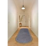 Valery Home Vl Oval Comfort Ponpon Saçaklı Peluş Yolluk Halı Antrasit Saçak 100 X 150