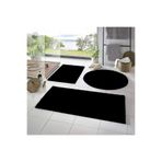 Valery Home Vl Yıkanabilir Kaymaz Taban Post Peluş Banyo Paspası Üçlü Takım Siyah 60 X 40