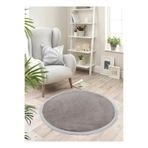 Valery Home Vl Yuvarlak Comfort Düz Saçaklı Peluş Halı Kahverengi Daire Saçak 80 X