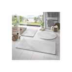 Valery Home Yıkanabilir Kaymaz Taban Post Peluş Banyo Paspası Üçlü Takım Beyaz 60 X 40