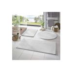 Valery Home Yıkanabilir Kaymaz Taban Post Peluş Banyo Paspası Üçlü Takım Beyaz