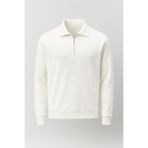 Valiberta Eric Relax Fit Yarım Fermuarlı Polo Yaka Selanik Kumaş Erkek Sweatshirt - Ekru