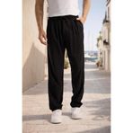 Valiberta Magnus Tensel Kumaş Relaxed Fit Beli Lastikli Yazlık Erkek Pantolon - Siyah