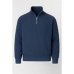 Valiberta Nolan Oversize Selanik Örgü Yarım Fermuar Erkek Triko Kazak - İndigo - XL