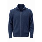 Valiberta Woody Oversize Selanik Örme Fermuarlı Erkek Hırka- İndigo