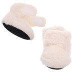 VALICLUD 1 Çift Bebek Yürümeye Başlayan Ayakkabı Bebek Sıcak Örme Çoraplar Polar Bebek Ayakkabısı Bebekler Için Patikler Terlik Botları Kız Bebek Kış Ayakkabı Patik Terlik Beige Polyester