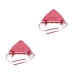 VALICLUD 2 Adet dantel üçgen eşarp Tatlı kız saç bandanası Şık üçgen bandana Yaz tatili saç bandanası kadife baş bandı saç bağı saç bandı fular saç kravat üçgen başörtüsü bez kırmızı