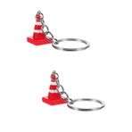 VALICLUD 2 Adet Mini Trafik Polisi Koni Anahtarlık Trafik Konisi Anahtar Sahipleri Süs Doğum Günü Partisi Malzemeleri Çocuk Partisi Iyilikleri Çantalar Sırt Çantası Reçine Özlemek Toplu