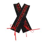 VALICLUD 2 Adet Saten Kurdele Parti Eldiveni Kadınlar İçin Moda Punk Tarzı Dantel Eldivenler