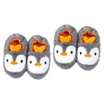 VALICLUD 2 Çift Çocuk penguen pamuklu paspas çocuk odası terlikleri çocuklar yumuşak terlik ev terliği çocuk terlikleri çocuklar için terlikler sıcak pamuklu terlikler ev sıcak ayakkabı kış