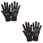 VALICLUD 2 Çift Kış eldivenleri dayanıklı eldivenler giyin ince eldiven çalışır soğuk için eldiven rüzgar geçirmez sürme kış eldiveni kislik eldiven hand warmer parmak eldiven Black