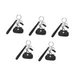 VALICLUD 5 Adet mini elmas çanta Mini çanta anahtarlık Trendy çanta aksesuarı portföy çanta Fonksiyonel anahtarlık çanta bohem püskül kolye renkli püskül çanta süsü yapay kristal Black