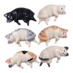 VALICLUD 6 Adet Simüle Edilmiş Reçine Kedi Süsleri Teraryum Bonsai Süsleme Mini Hayvan Figürleri Küçük Kedi Heykeli Hayvan Modeli Oyuncaklar Mini Kedi Figürleri Maket Kağıt Ağırlığı Sulu