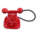 VALICLUD Bebek Evi Telefonu Minyatür Eski Telefon Ahşap Bebek Evi Aksesuarları Minyatür Bebek Evi Malzemeleri Mini Eski Telefon Simüle Edilmiş Eski Telefon Metal Döndürmek Şey Nostaljik