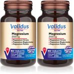 Validus Magnesium Complex Bisglycinate Sitrat Malat 200 Mg 60 Tablets (2 paketi)