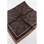 Valino 120x120 Etnik Desenli Büyük Boy Eşarp Pamuklu Eşarp Büyük Boy Yaprak Eşarp Çikolata Kahve