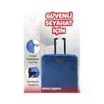 Valiz Koruma Kılıfı Kadife Kılıf - Lacivert - Orta Boy Ergo Travel Lacivert