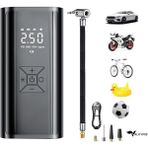 Valkyrie 100W 6000Mah Şarjlı Araba Lastik Hava Pompası Led Işıklı Çok Amaçlı Bisiklet Yatak Top Pompası