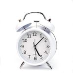 Valkyrie 16cm Büyük Boy Akar Saniyeli Alarm Çalar Saat - Nostaljik Masa Saati Beyaz