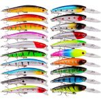 Valkyrie 20 Adet Karışık Minnow Crankbait Swimbait Rapala Sahte Yem Olta Seti Balık İğnesi