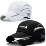 Valkyrie 2’Li Spor Şapka Seti Unisex – Siyah & Beyaz Nefes Alabilir Yazlık Şapka Ayarlanabilir Outdoor Koşu Güneşlik Şapka