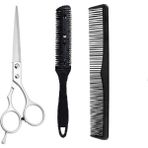 Valkyrie 3 Parça 6 Inç 16.5 cm Profesyonel Berber Kuaför Saç Bıyık Makas Set Düz Makas Jiletli Tarak Taraklar