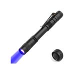 Valkyrie 395nm Ultraviyole Uv Kalem El Feneri - Alüminyum Darbeye Suya Dayanıklı Cep Feneri Klipsli Kalem Fener Blacklight Siyah