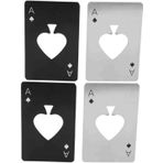 Valkyrie 4 Adet Poker Kart Paslanmaz Çelik Şişe Açacağı