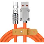 Valkyrie 6A Type-C Bakır Döşemeli Sıvı Silikon USB Data Hızlı Şarj Kablosu - 180 Derece - katlanmaz Kırılmaz Uzun Ömürlü - 1 metre