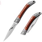 Valkyrie Ahşap Mini Çelik Işlemeli Katlanır Outdoor Cep Bıçağı – Şık Tasarım, Taşıması Kolay - Kahverengi
