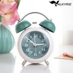 Valkyrie Akar Saniyeli Analog Yüksek Sesli Şirin Masa Saati Alarmlı Işıklı Dakik Çift Çanlı Yeşil Çok Renkli