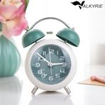 Valkyrie Akar Saniyeli Analog Yüksek Sesli Şirin Masa Saati Alarmlı Işıklı Dakik Çift Çanlı Yeşil