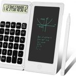 Valkyrie C5 Dijital Cizim Ekranli Bilimsel Fonksiyonlu E-Writer Hesap Makinesi Katlanabilir Sessiz Tuslu Beyaz