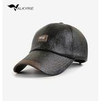 Valkyrie Deri Şapka Erkek Ayarlanabilir Premium Kalite Spor & Günlük Kullanım Baseball Cap Siyah